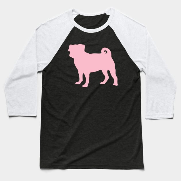 Pastel Pink Pug Baseball T-Shirt by XOOXOO